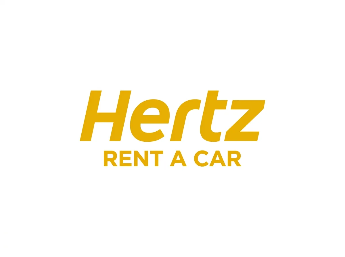 Hertz car rental logo, white background